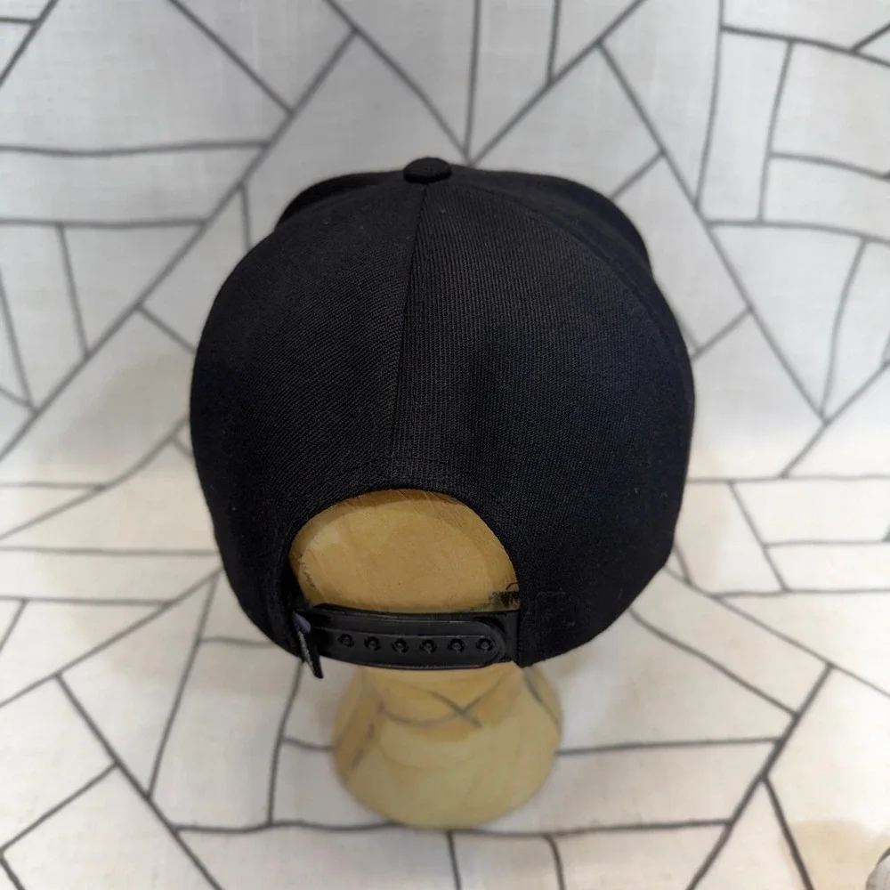 Pink Dolphin Snapback Hat OS Black Palm Tree‎ Wave Graphic Cap